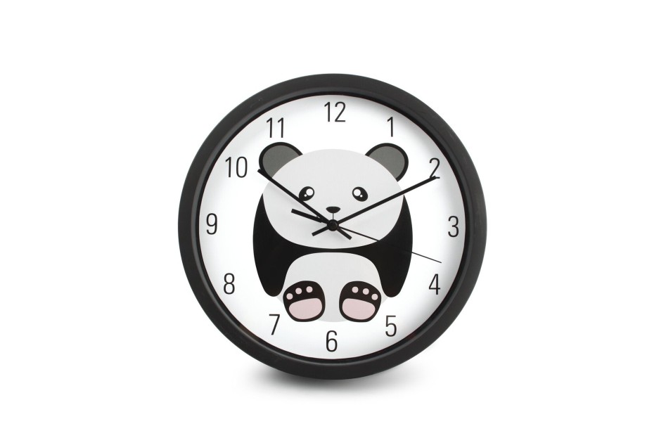 Home & Living ONA | Wall Clock 25Cm Kids Panda Black