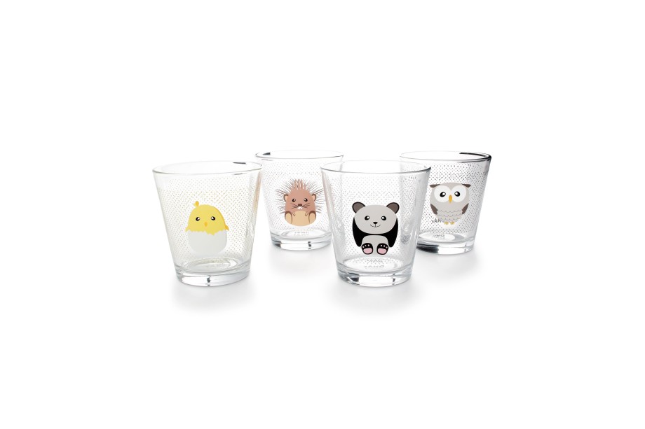 Drink & Bar ONA | Glass Set 26Cl 4 Pieces Kids Zoo Transparent