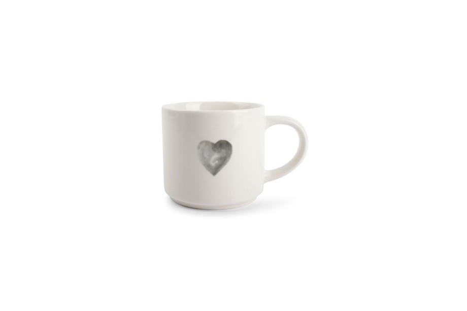 Coffee & Tea ONA | Mug 46Cl Heart Grey Amor White