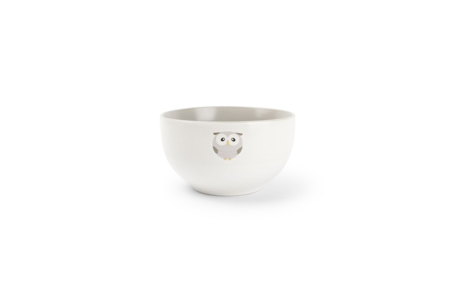 Table & Dining ONA | Bowl 12,5Xh6,5Cm Kids Owl Grey, White