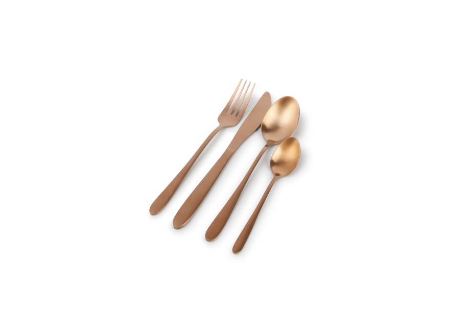 Table & Dining ONA | Cutlery Set 24 Pieces Matte Rose Gold Slim Copper